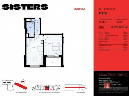 Prodej bytu, 2+kk, 55 m²