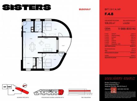 Prodej bytu, 3+kk, 106,35 m²