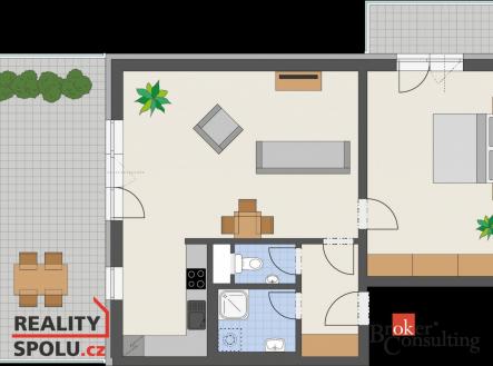 Pronájem bytu, 2+kk, 65,9 m²