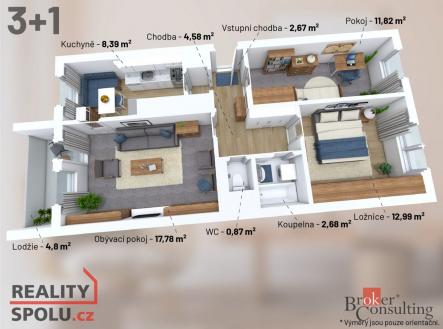 Prodej bytu, 3+1, 66 m²