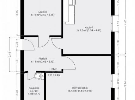 Prodej bytu, 2+1, 66 m²