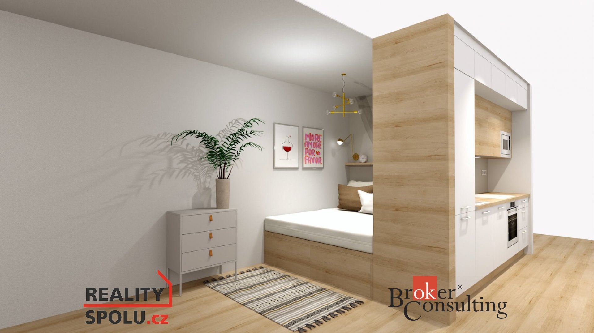 Nadstandardní 1+kk v novostavbě v Bartoňově ulici