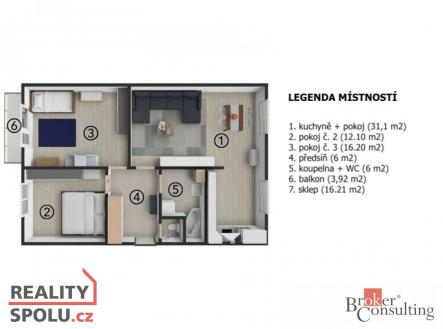 Prodej bytu, 3+kk, 91 m²
