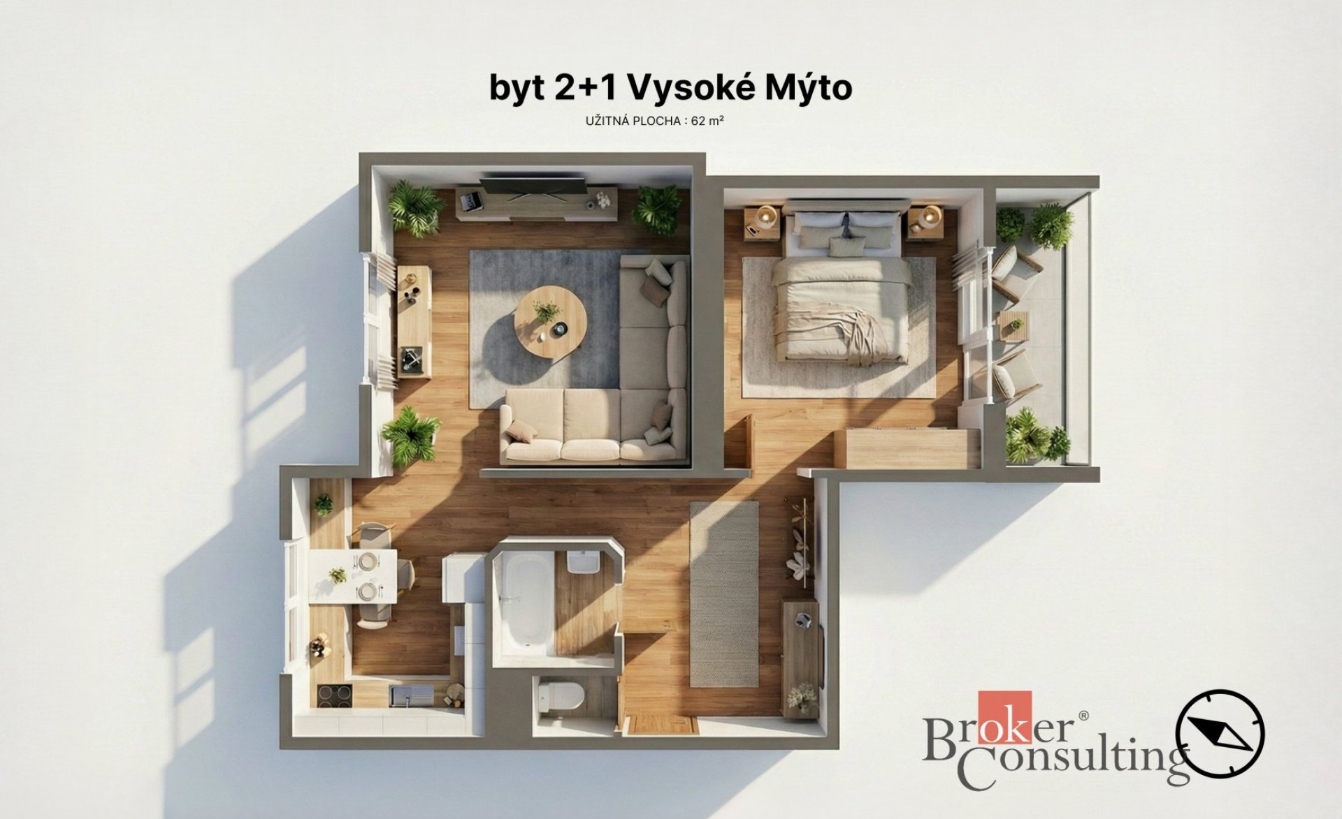 Prodej, byty/2+1, 56 m2, Ležáků, Vysoké Mýto, Ústí nad Orlicí [ID 82131]