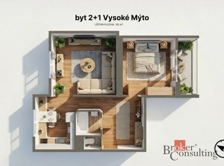 Prodej bytu, 2+1, 56 m²