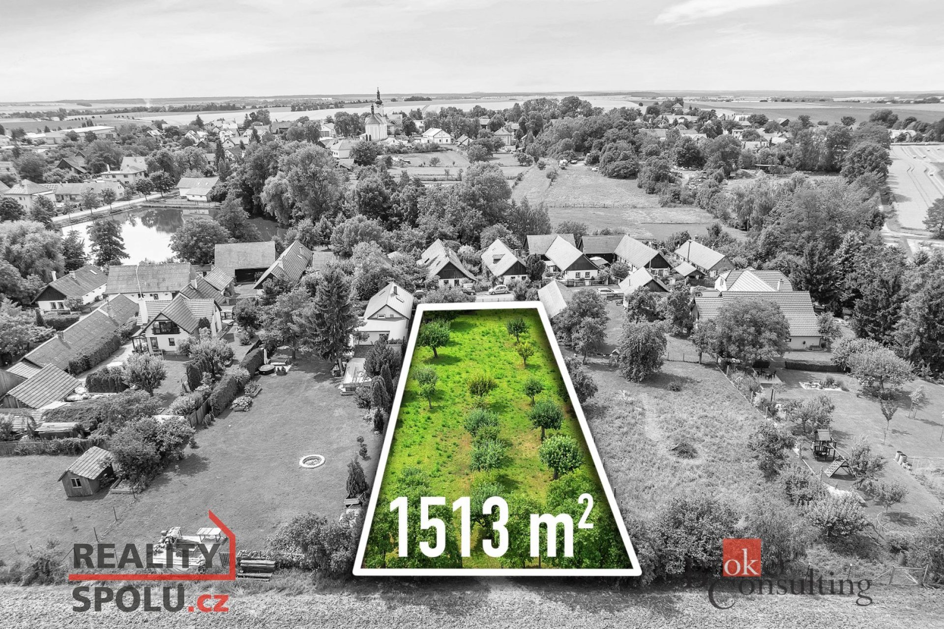 Prodej pozemku o výměře 1.513 m² – Chroustov, okr. Nymburk