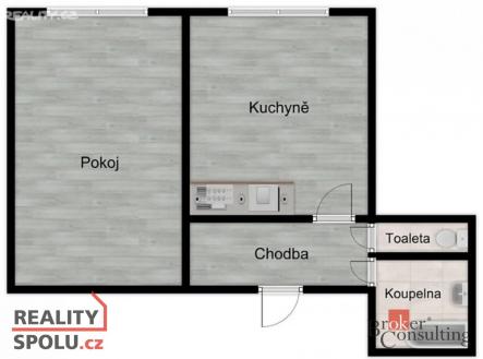 Pronájem bytu, 1+1, 45 m²