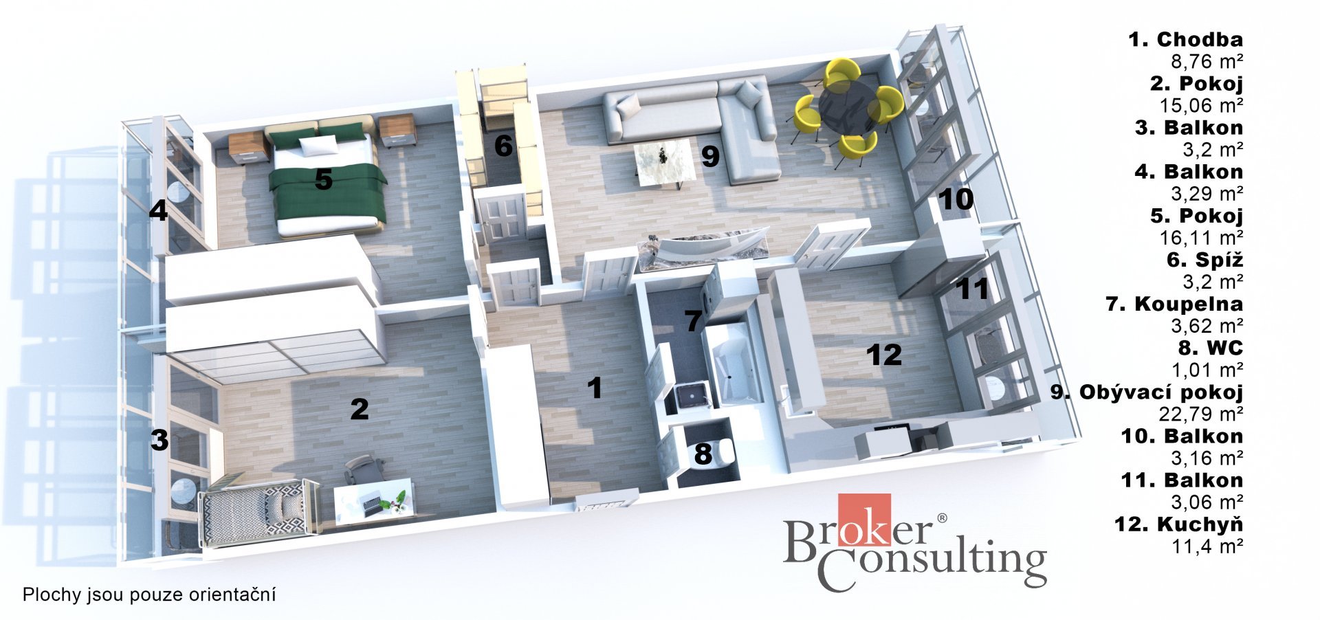 Prodej, byty/3+1, 98 m2, třída Edvarda Beneše 1425/17, Nový Hradec Králové, 50012 Hradec Králové, Hr