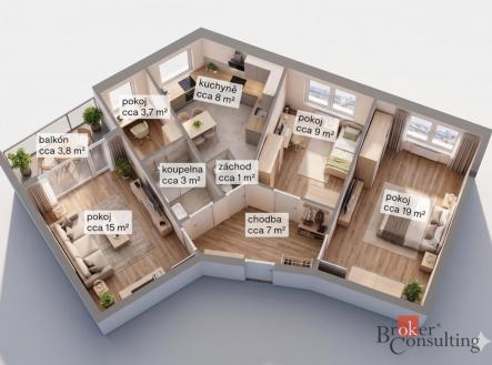 Prodej bytu, 3+1, 73 m²