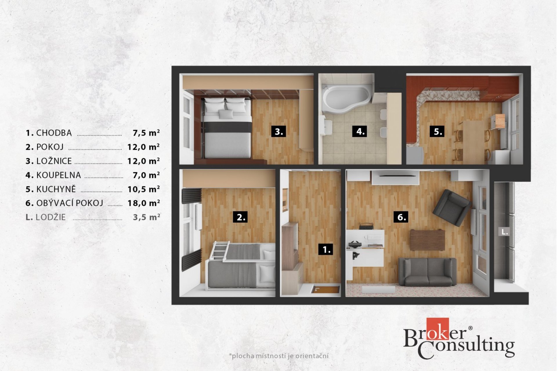 Pronájem, byty/3+1, 67 m2, Burianova, Liberec, Liberec [ID 83453]