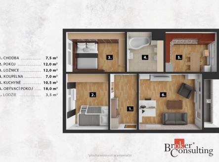 Pronájem bytu, 3+1, 67 m²