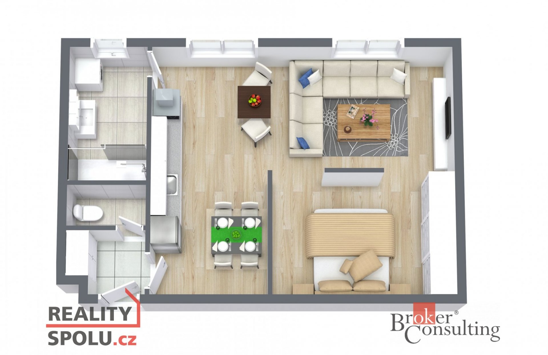 Pronájem bytu 51,1 m², P 4 - Nusle, ul. U Družstva Repo, kompletně zařízený