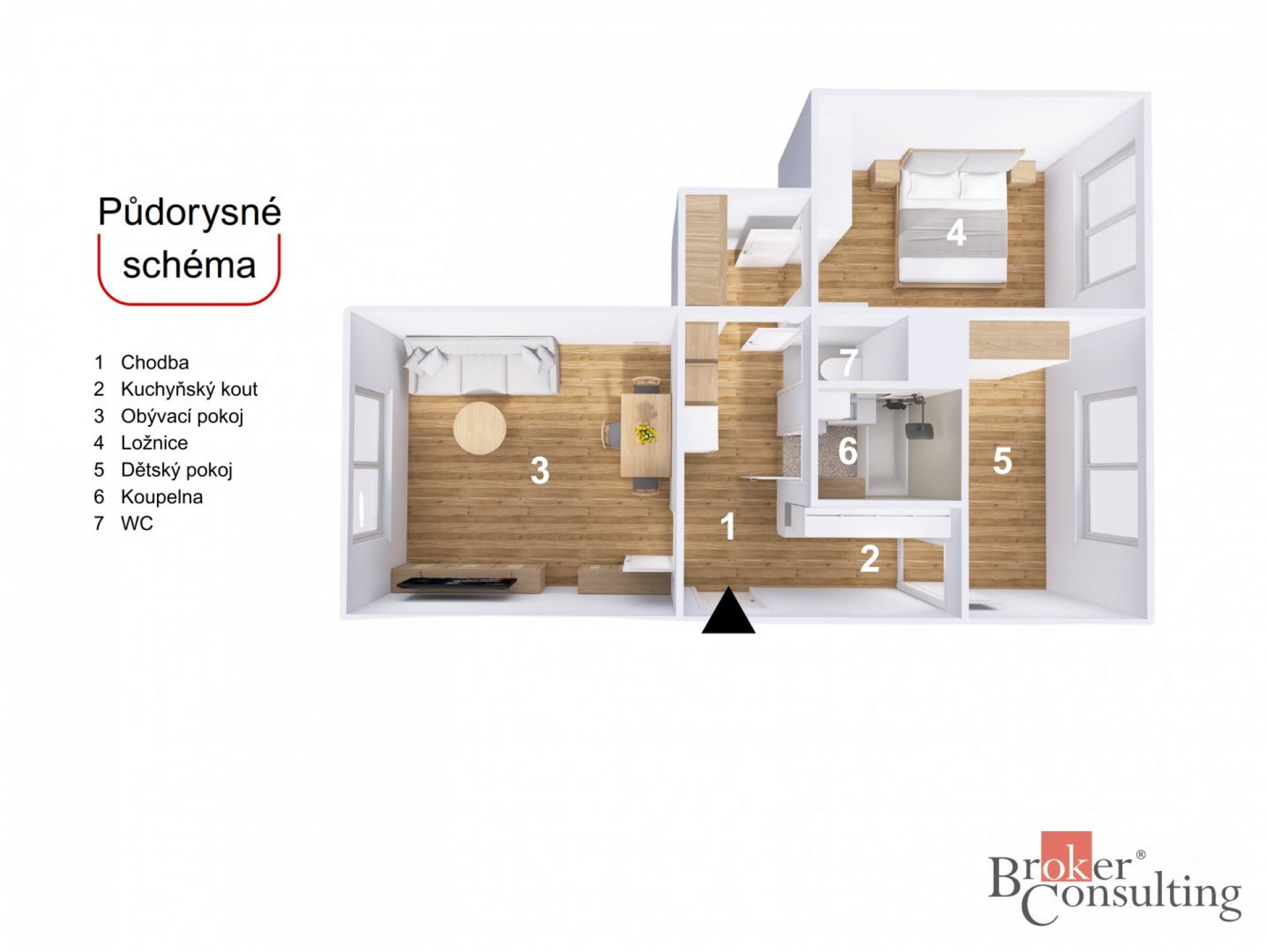 Bydlení s úžasným výhledem na Ještěd - Byt 3+kk.