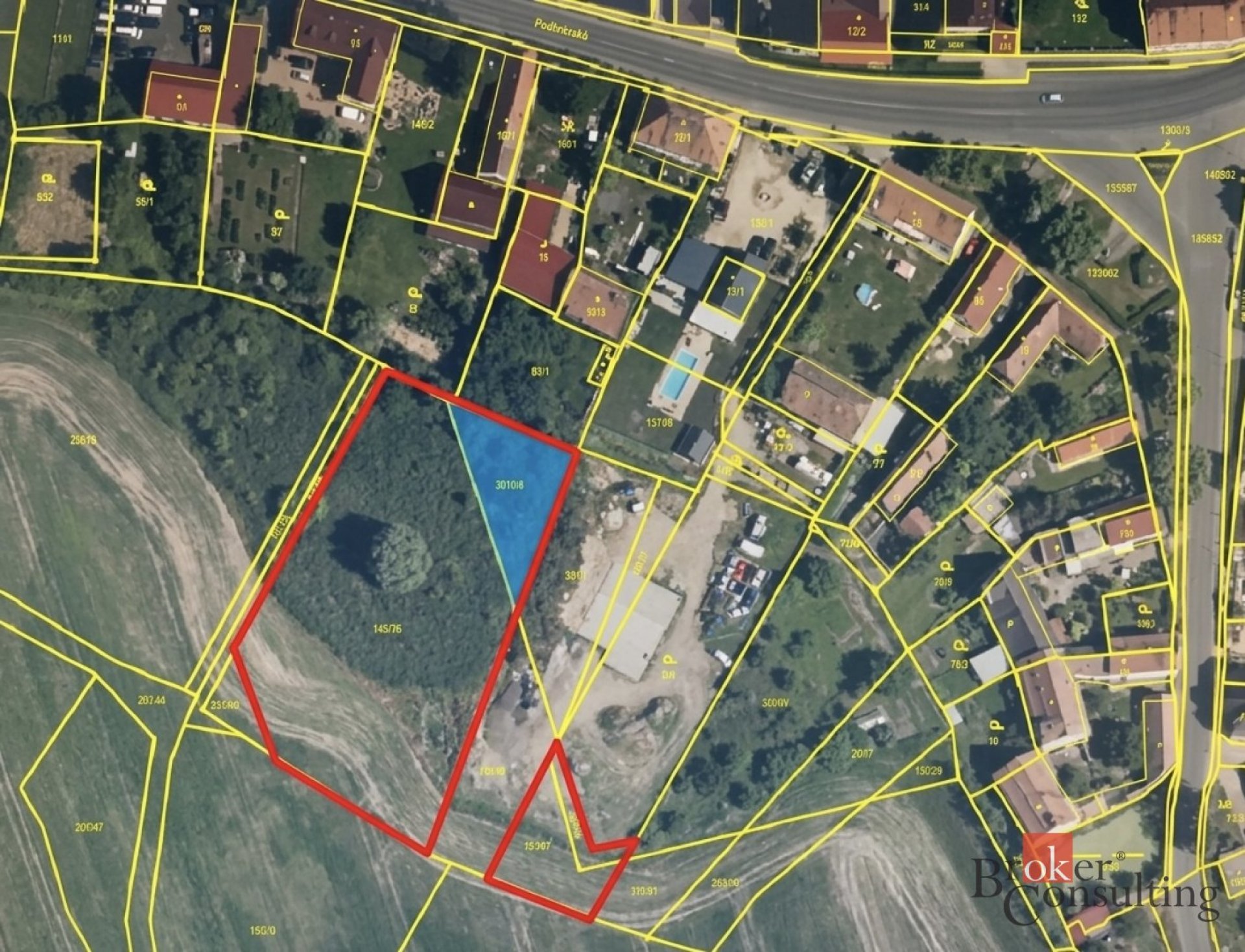 Prodej pozemků 4 536 m² – Staňkovice u Žatce