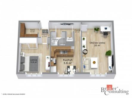 Prodej bytu, 2+1, 60 m²