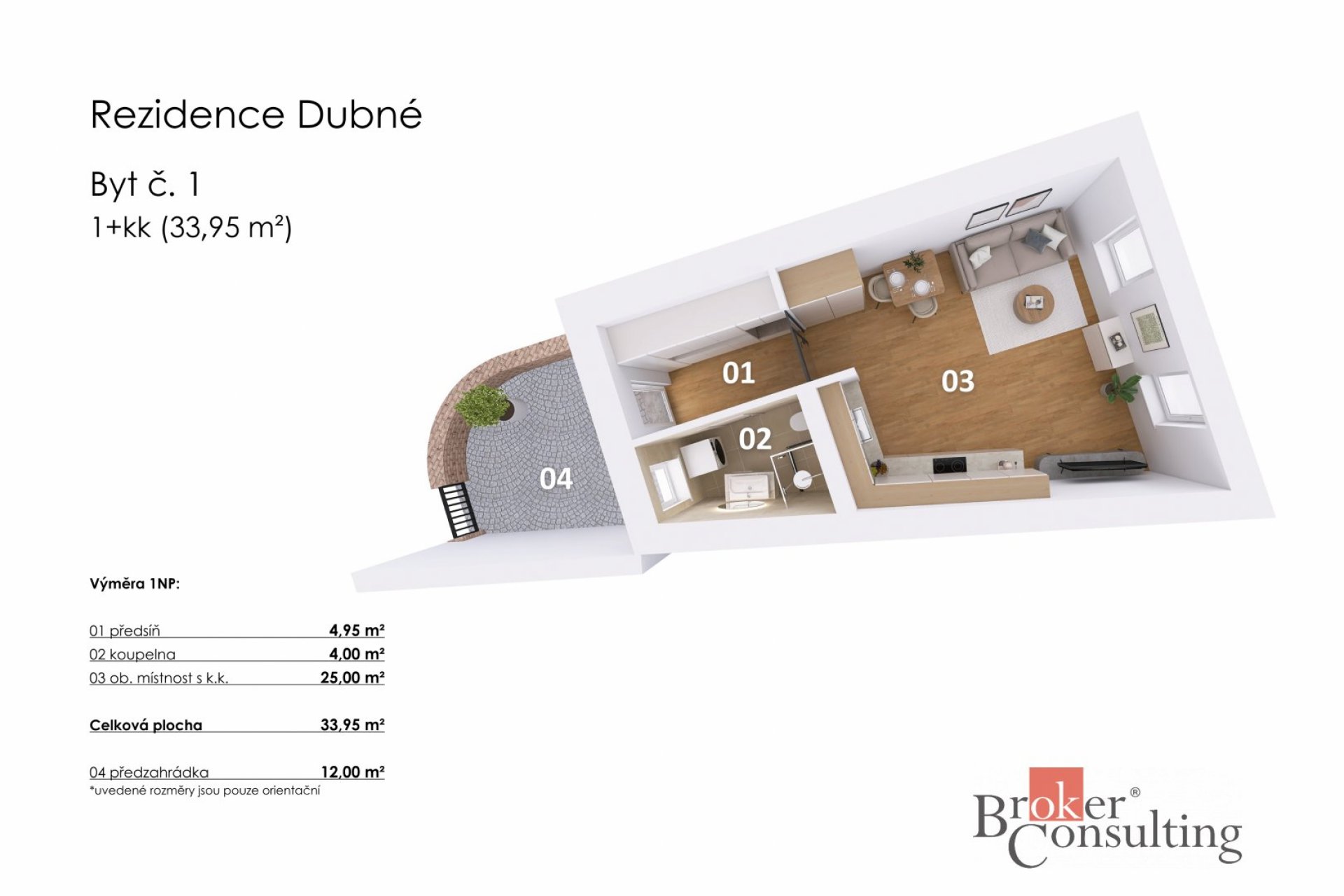Prodej, byty/1+kk, 34 m2, 37384 Dubné, České Budějovice [ID 80655]