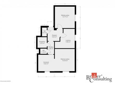 Pronájem bytu, 3+kk, 62 m²