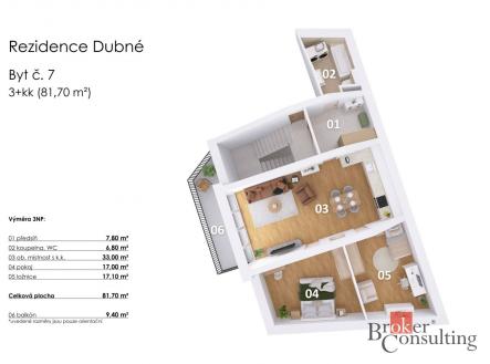 Prodej bytu, 3+kk, 82 m²