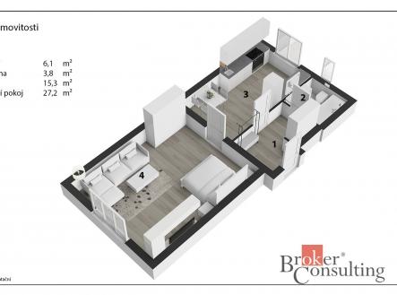 Prodej bytu, 1+1, 51 m²
