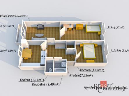 Prodej bytu, 3+1, 70 m²