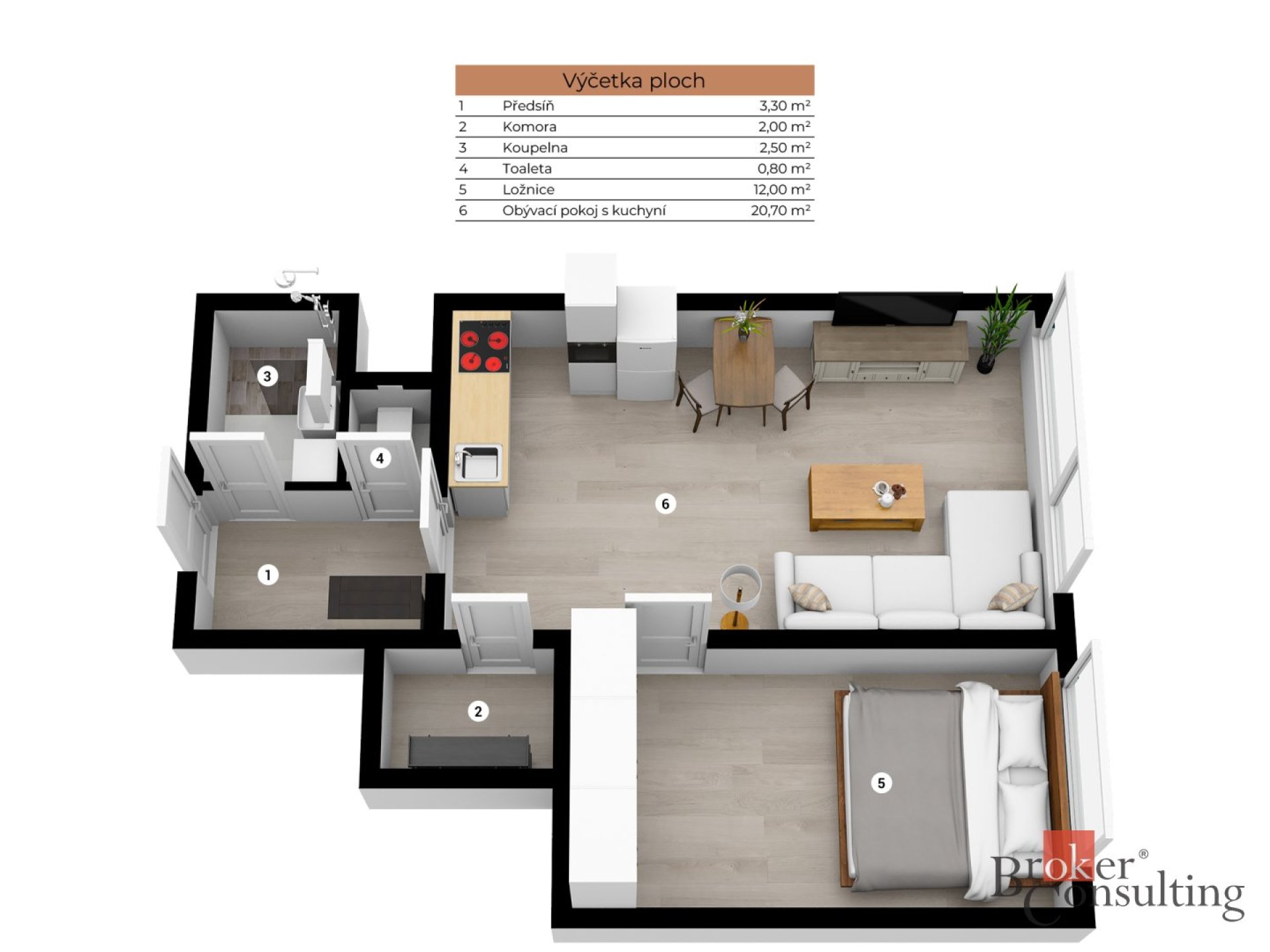 Pronájem, byty/2+kk, 41 m2, Pod lysinami 465/7, Hodkovičky, 14700 Praha 4 [ID 85983]