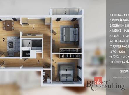 Prodej bytu, 3+1, 72 m²