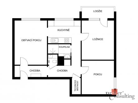 Prodej bytu, 3+1, 72 m²