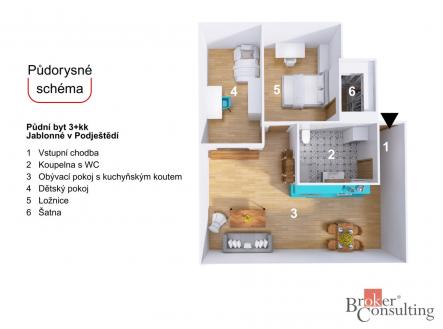 Pronájem bytu, 3+kk, 77 m²