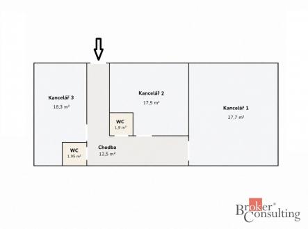 Pronájem komerčního objektu, administrativní budova, 80 m²