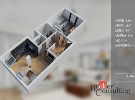 Prodej bytu, 2+kk, 45 m²
