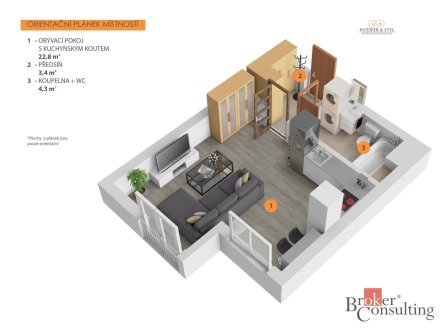 Prodej bytu, 1+kk, 33 m²