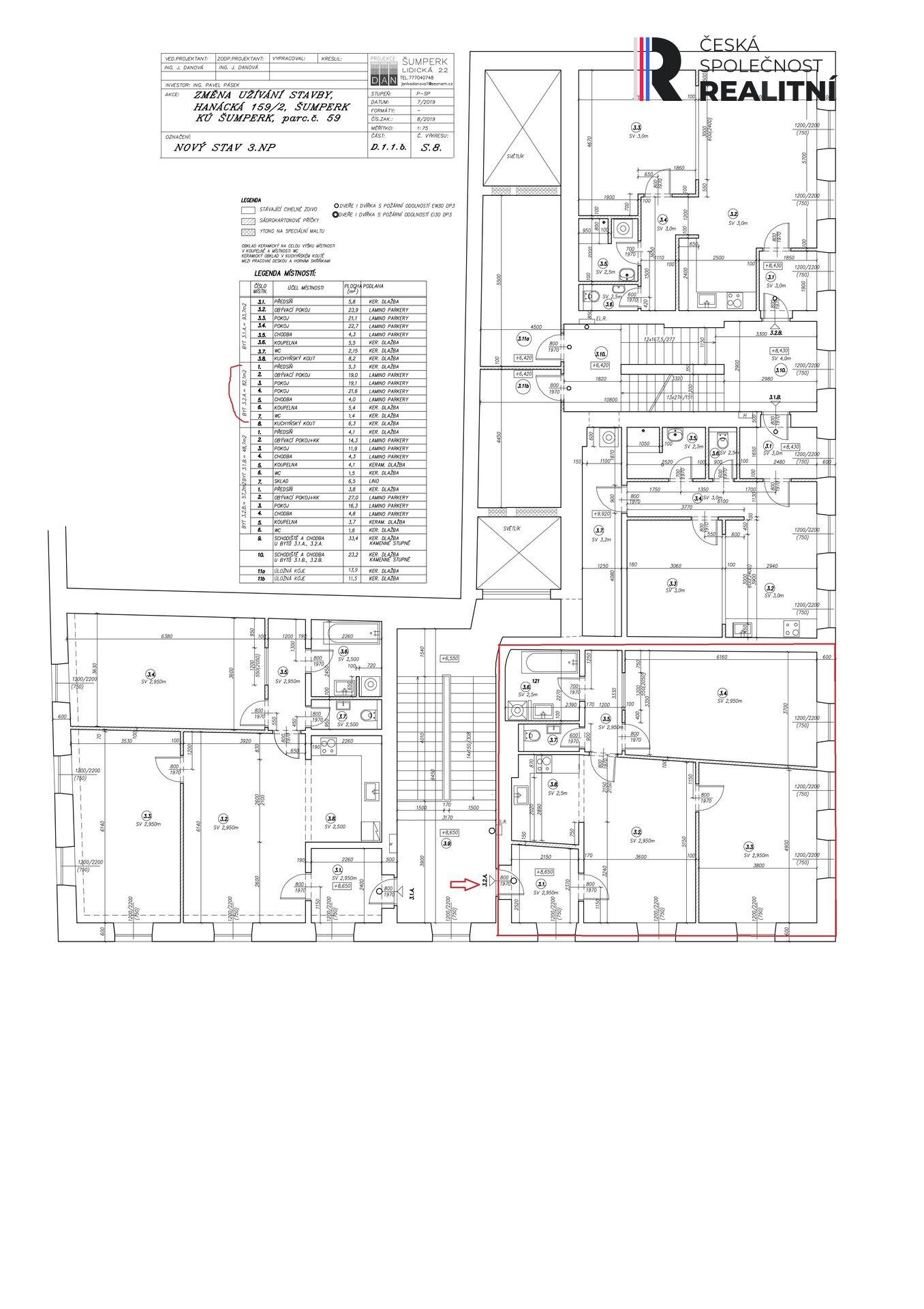 Pronájem bytu 3+1, 82 m2 Šumperk