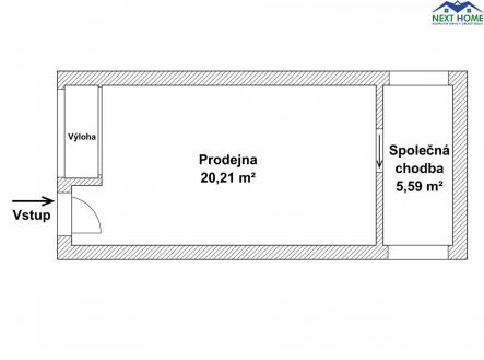 Pronájem - obchodní prostor, 21 m²