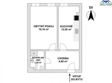 Pronájem bytu, 1+1, 40,6 m²