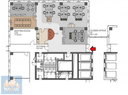 Pronájem kanceláře, 221 m²