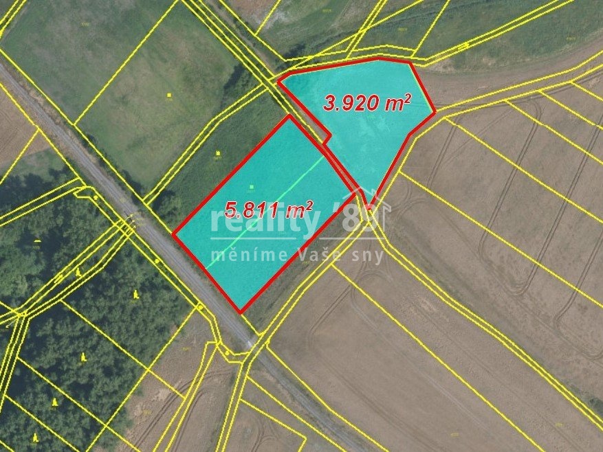 Zemědělská půda 12 885 m², Kostelec nad Labem - Jiřice