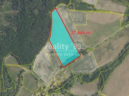 Prodej - pozemek, zemědělská půda, 27 446 m²
