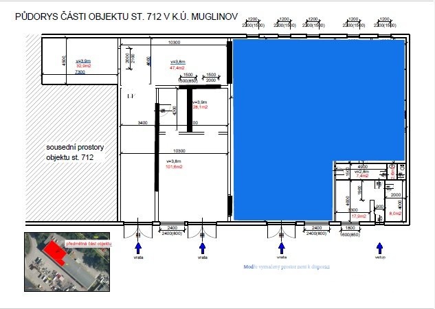 Půdorys prostor Muglinov