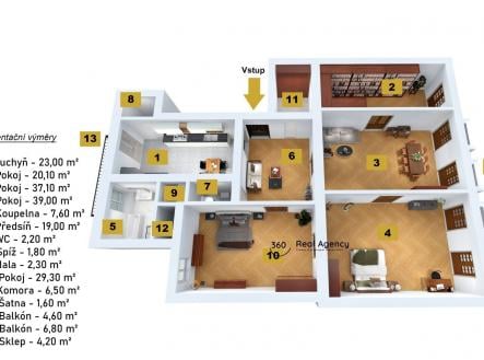 Prodej bytu, 4+1, 205 m²