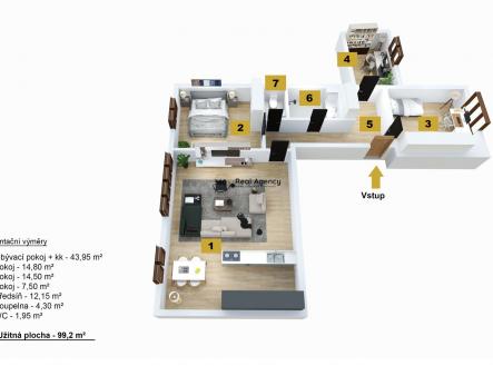 Prodej bytu, 4+kk, 99 m²