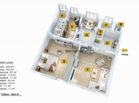 Prodej bytu, 3+1, 90 m²