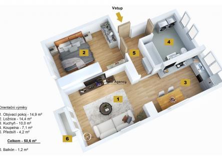 Prodej bytu, 2+1, 60 m²