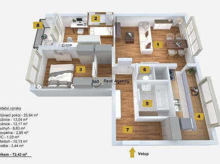 Prodej bytu, 3+1, 72 m²