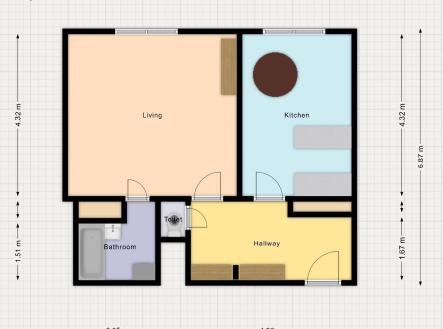 Pronájem bytu, 2+kk, 46 m²