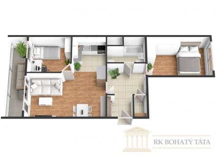 Prodej bytu, 3+kk, 60 m²