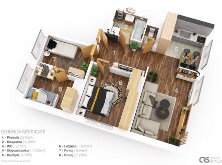 Prodej bytu, 4+kk, 71 m²