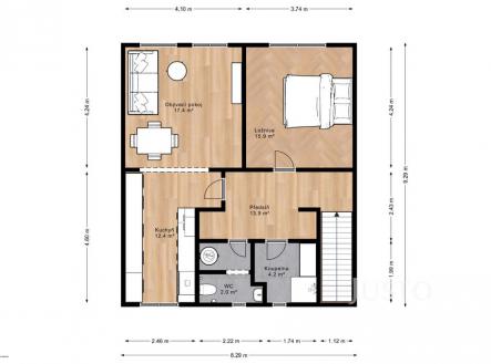 Pronájem bytu, 2+kk, 67 m²