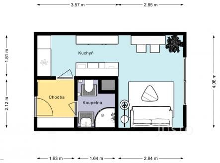 Pronájem bytu, 1+kk, 29 m²