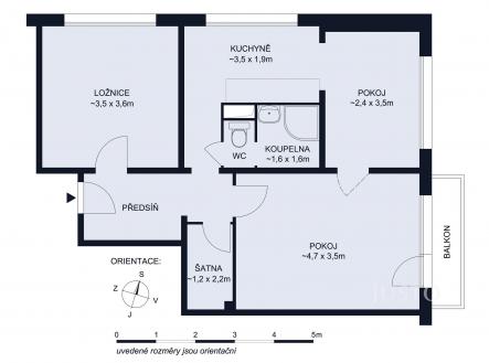 Prodej bytu, 2+1, 62 m²