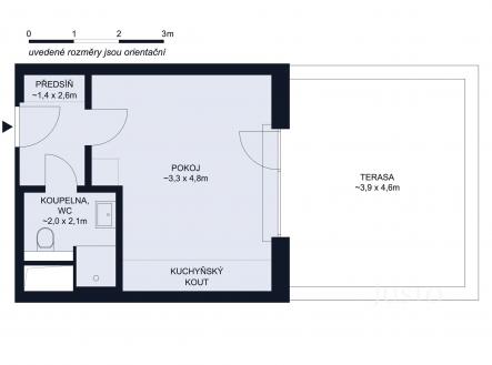 Pronájem bytu, 1+kk, 51 m²